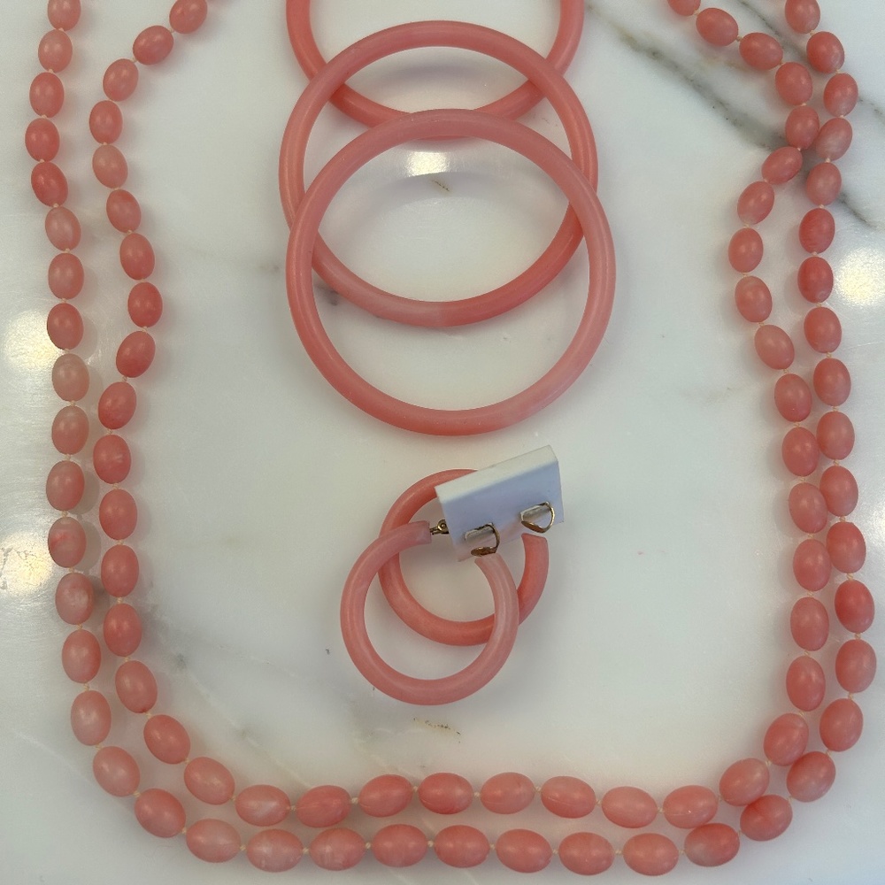 Barbiecore Pink Lucite jewelry set